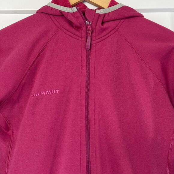 Mammut Women’s Hooded Jacket Size M Magenta Polartec Power Stretch Fleece - Picture 3 of 11